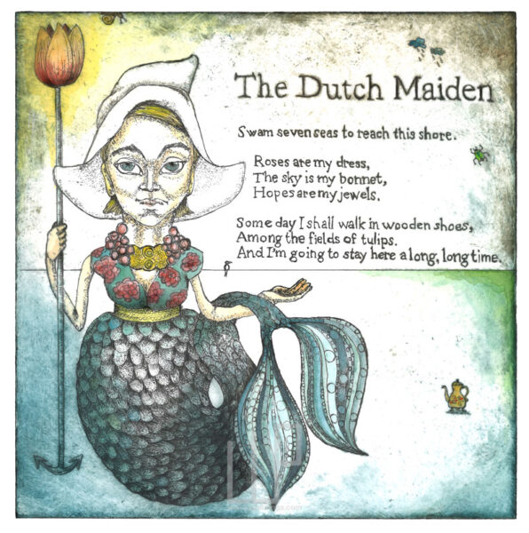 Dutch MAiden the hague etching 30x30