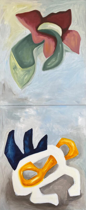 XL meditationduo red ridinghood oil painting 100x240x2