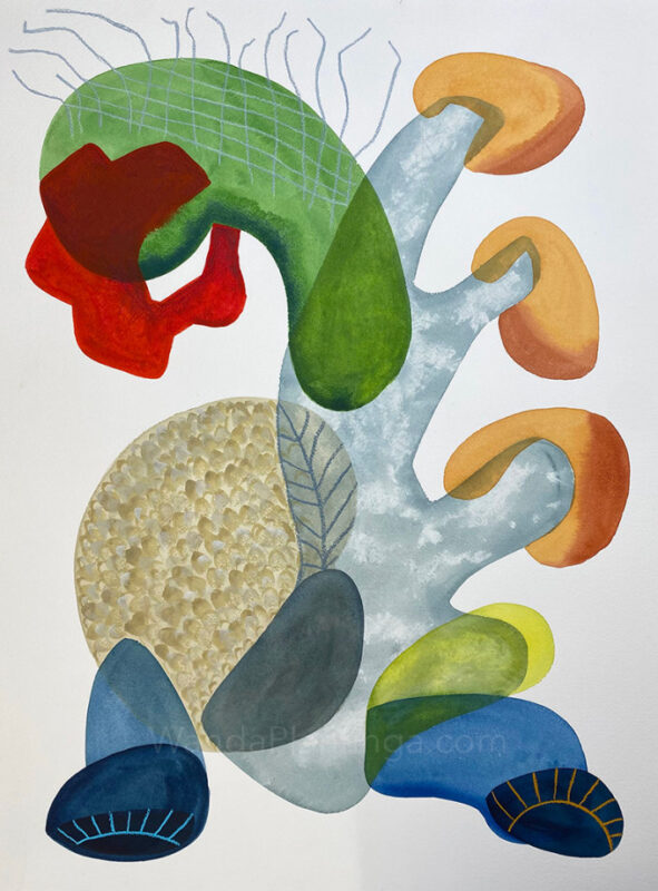 coral pickle aquarelle 46x61 series medium art painting