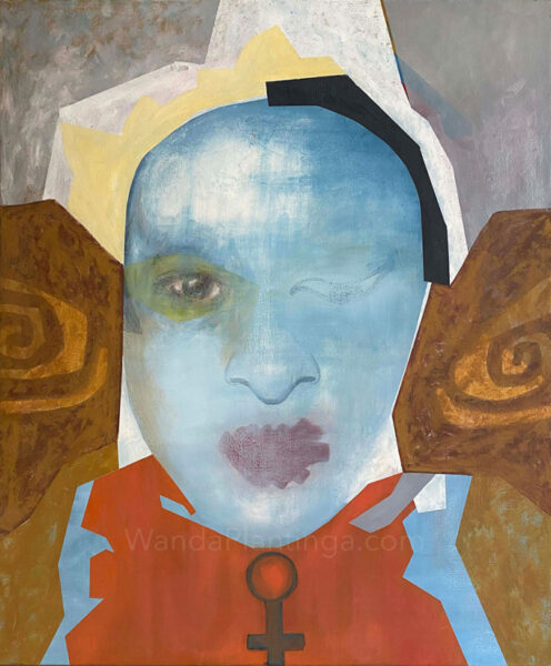 mask yellow black crown oil 120x100 series large art