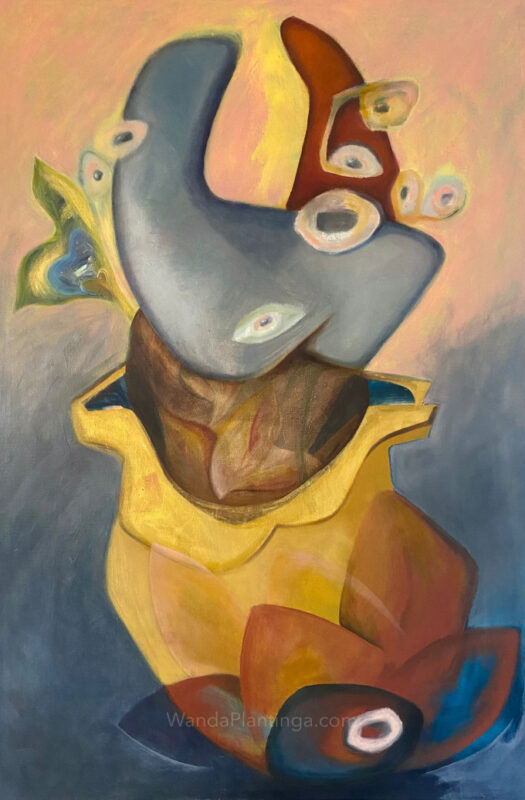 meditation 7 coral fish oil painting 150x100 by wanda plantinga