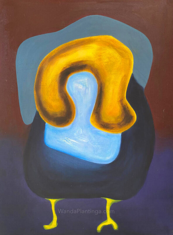 meditation small oil painting 30x40 by wanda plantinga