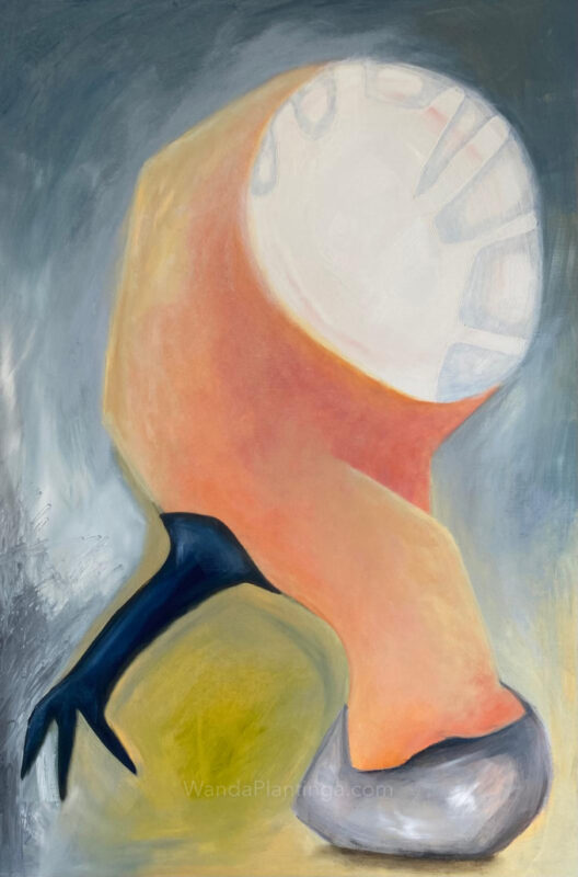 meditation solo II oil painting 100x150 by wanda plantinga