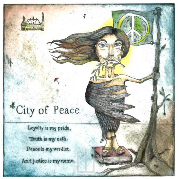 peace the hague etching 30x30