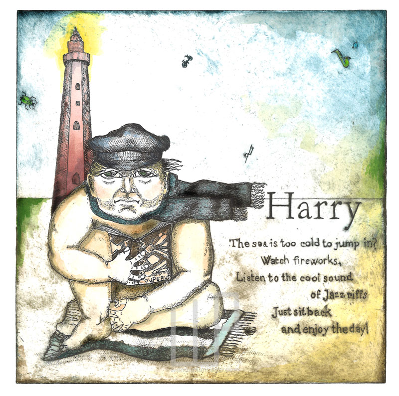 scheveningen the hague etching 30x30